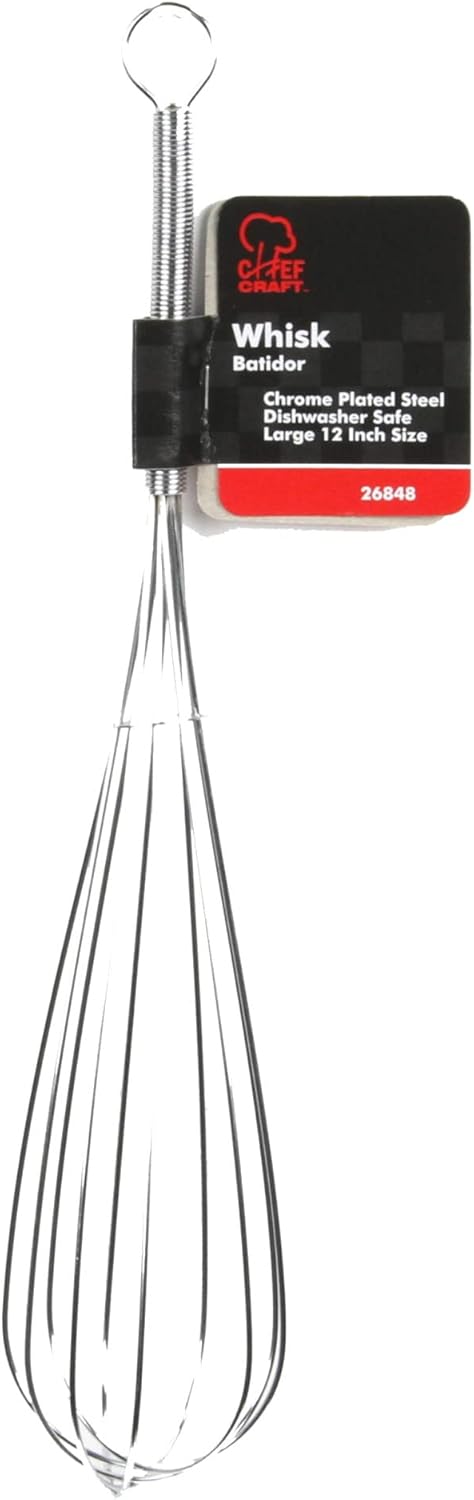 Classic Stainless Steel Sturdy Whisk, 12 inch, Chrome