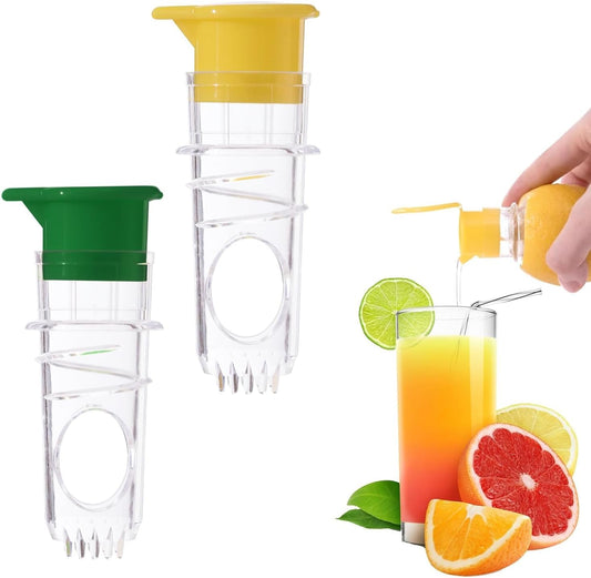 Lime Juicer, Lemon Squeezer with Screw-Top Lid & Built-In Filter, Portable Compact Juice Extractor Citrus Hand Press for Lemon Orange Cocktails Drinks