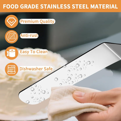 2 Pcs Offset Spatula Set with 6" & 8" Blade, Stainless Steel Icing Spatula Cake Decorating Tools Frosting Smoother for Cake Decorating, Baking