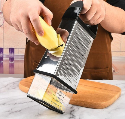 Stainless Steel Graters Ergonomic Cheese Grater Stainless Steel 4 Cheese Grater with Container for Kitchen for Parmesan Container Box Parmesan Shredder Gadgets