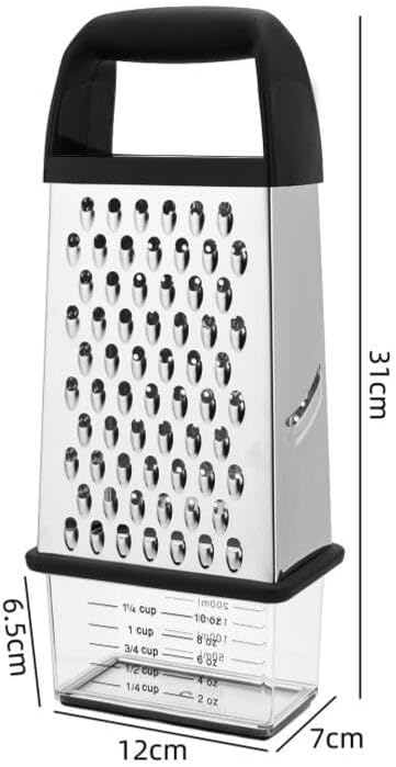 Stainless Steel Graters Ergonomic Cheese Grater Stainless Steel 4 Cheese Grater with Container for Kitchen for Parmesan Container Box Parmesan Shredder Gadgets