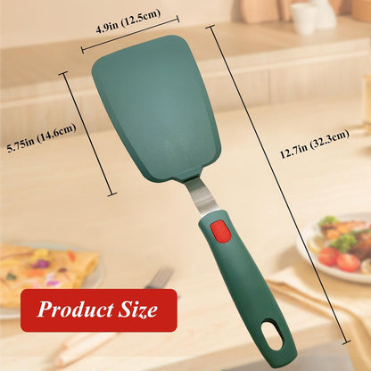 Silicone Spatula Turner, Heat Resistant Pancake Spatula for Non Stick Frying Pan, Wide Slotted Omelette Egg Spatula Fish Spatula Cooking Spatula for Kitchen Use Thin Flexible Spatula Dishwasher Safe