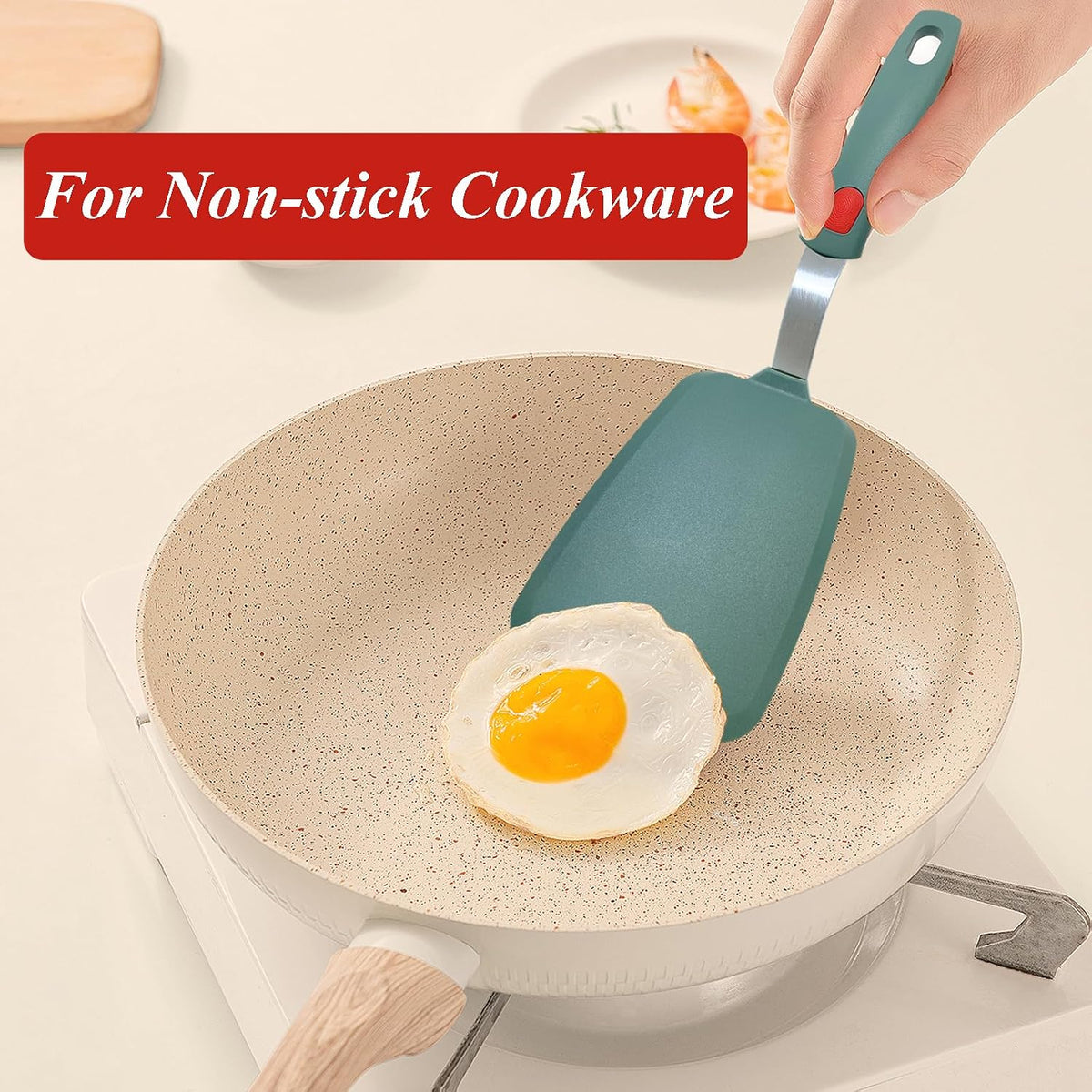 Silicone Spatula Turner, Heat Resistant Pancake Spatula for Non Stick Frying Pan, Wide Slotted Omelette Egg Spatula Fish Spatula Cooking Spatula for Kitchen Use Thin Flexible Spatula Dishwasher Safe