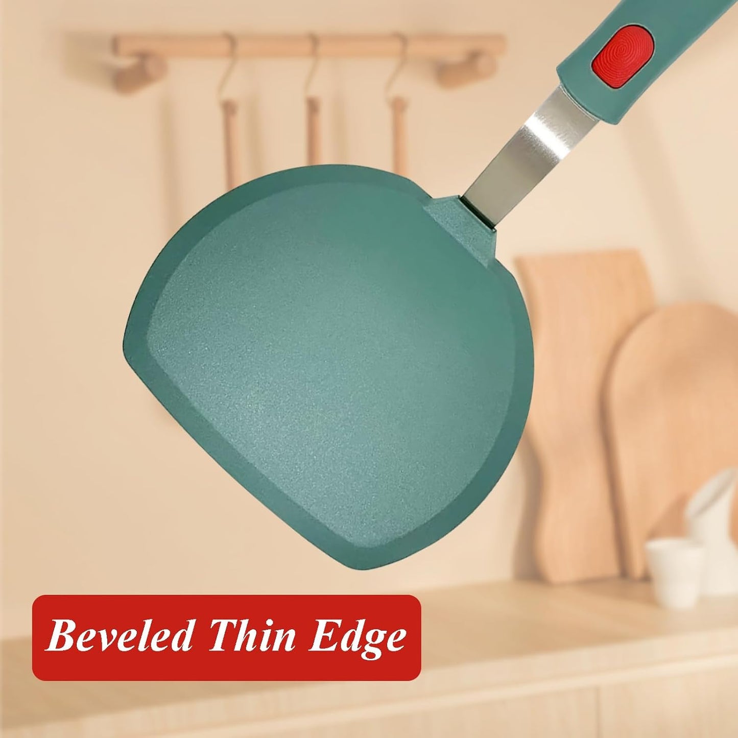 Silicone Spatula Turner, Heat Resistant Pancake Spatula for Non Stick Frying Pan, Wide Slotted Omelette Egg Spatula Fish Spatula Cooking Spatula for Kitchen Use Thin Flexible Spatula Dishwasher Safe