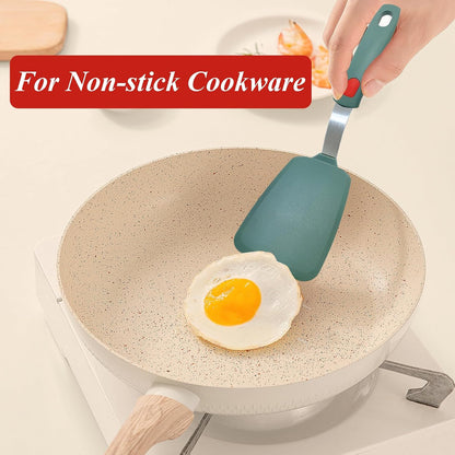 Silicone Spatula Turner, Heat Resistant Pancake Spatula for Non Stick Frying Pan, Wide Slotted Omelette Egg Spatula Fish Spatula Cooking Spatula for Kitchen Use Thin Flexible Spatula Dishwasher Safe