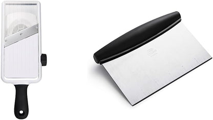 Good Grips Large Adjustable Handheld Mandoline Slicer and Stainless Steel Scraper & Chopper