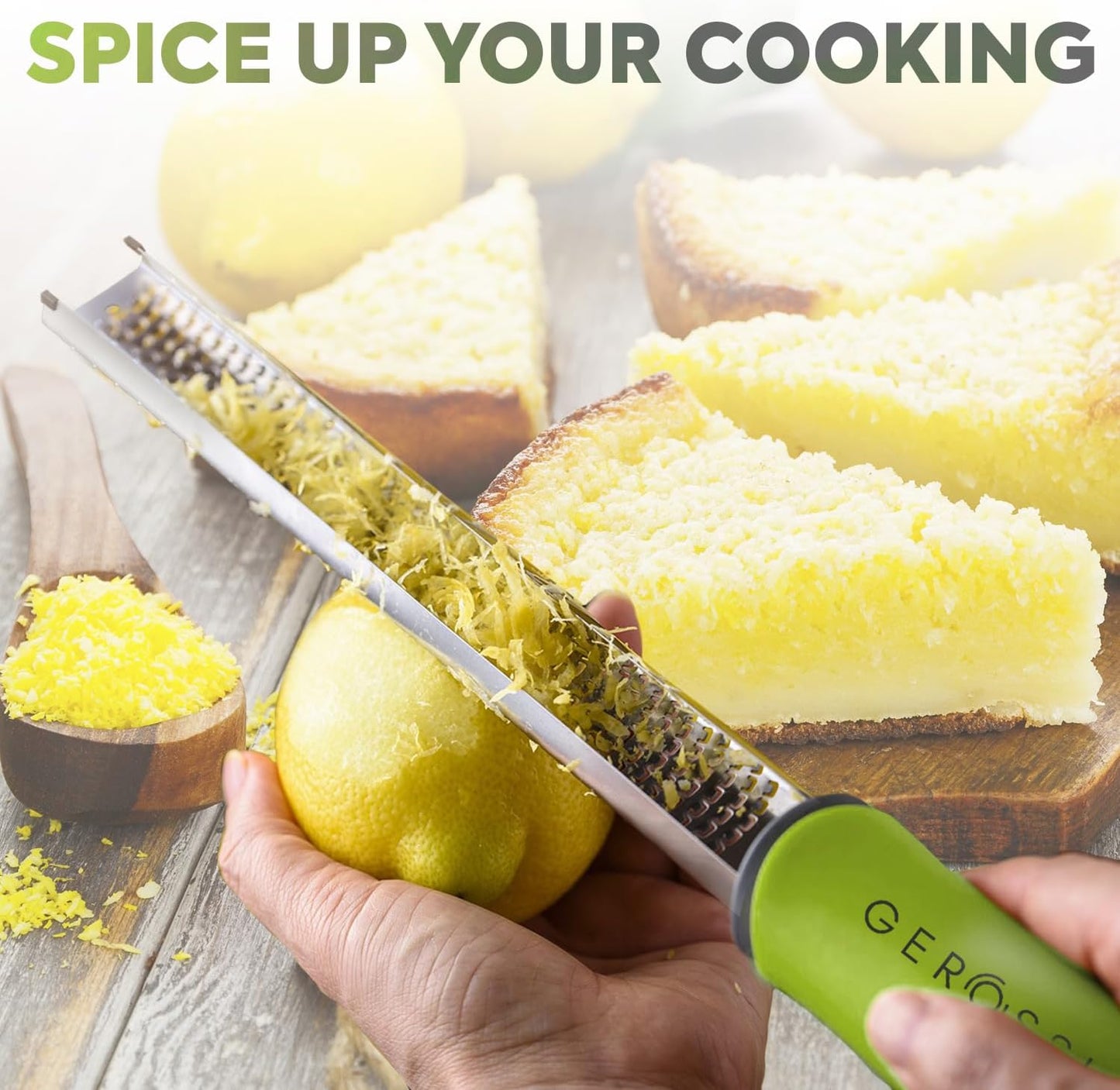 Stainless Steel Cheese and Citrus Zester Grater w/Extra Sharp Blade - Perfect for Lemons, Parmesan, Garlic, Chocolate - Spice Up any Kitchen Dish in Seconds with Your Premium Hand Held Shredder