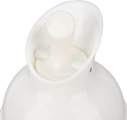 Salad Dressing Shaker, 200ml Leakproof Glass Dressing Bottle Mixer, One Hand Operated, Dishwasher for Sauces, Vinegar, Oil (White)