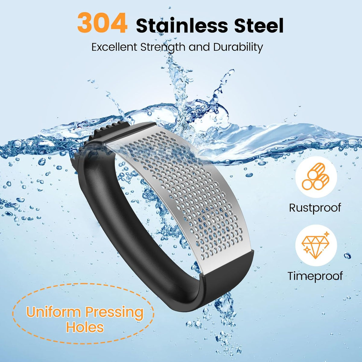 Garlic Press,Stainless Steel Garlic Mincer Crusher,Easy to Use and Clean,Ergonomic Handle,Easy Kitchen Gadget for Effortless Smashing,Kitchen Essentials,Home and Kitchen Utensils Accessories,Cooking