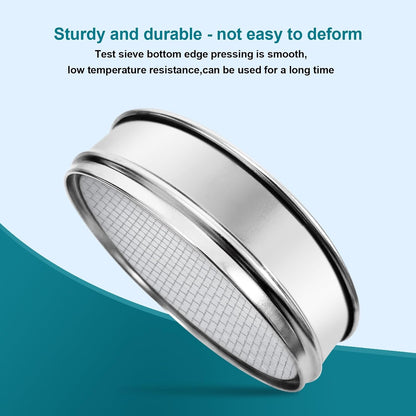 7.9" (20cm) 304 Stainless Steel Lab Sieve, 10 Mesh (2mm) Screen Sifter - Colors A