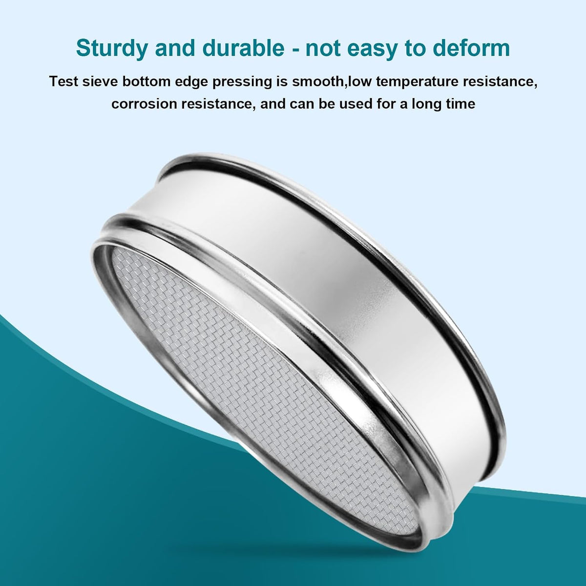 7.9" (20cm) 304 Stainless Steel Lab Sieve, 10 Mesh (2mm) Screen Sifter - Colors A
