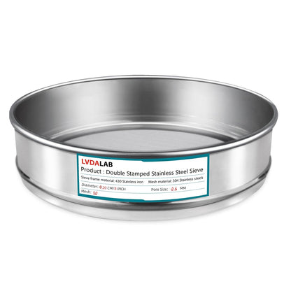 7.9" (20cm) 304 Stainless Steel Lab Sieve, 10 Mesh (2mm) Screen Sifter - Colors A