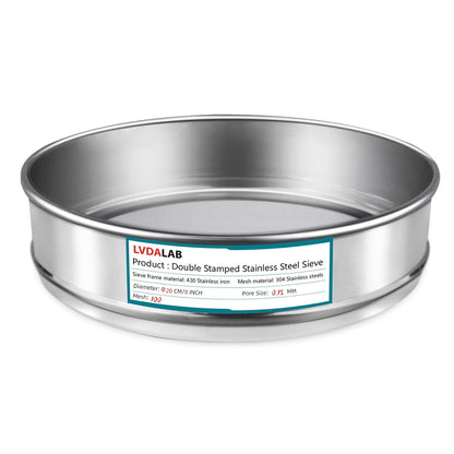 7.9" (20cm) 304 Stainless Steel Lab Sieve, 10 Mesh (2mm) Screen Sifter - Colors A