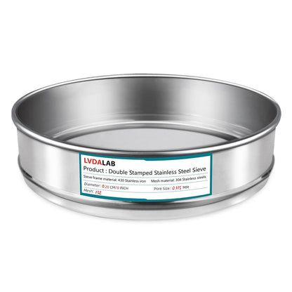 7.9" (20cm) 304 Stainless Steel Lab Sieve, 10 Mesh (2mm) Screen Sifter - Colors A