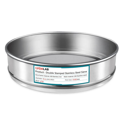 7.9" (20cm) 304 Stainless Steel Lab Sieve, 10 Mesh (2mm) Screen Sifter - Colors A