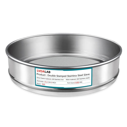 7.9" (20cm) 304 Stainless Steel Lab Sieve, 10 Mesh (2mm) Screen Sifter - Colors A