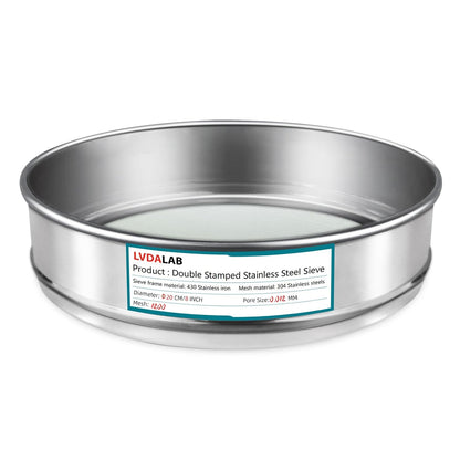 7.9" (20cm) 304 Stainless Steel Lab Sieve, 10 Mesh (2mm) Screen Sifter - Colors A