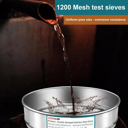 7.9" (20cm) 304 Stainless Steel Lab Sieve, 10 Mesh (2mm) Screen Sifter - Colors A