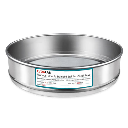 7.9" (20cm) 304 Stainless Steel Lab Sieve, 10 Mesh (2mm) Screen Sifter - Colors A