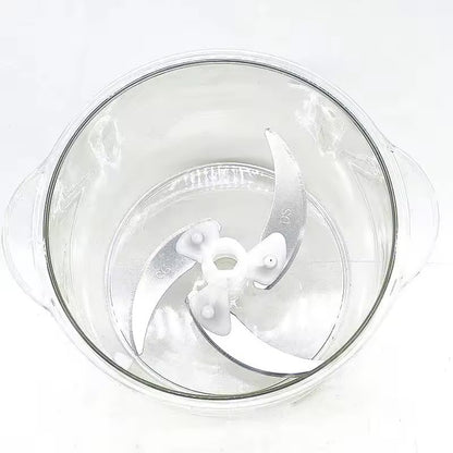 Manual Food Chopper with 1.5L Container, Push-Down Vegetable and Meat Cutter, Stainless Steel Blades.