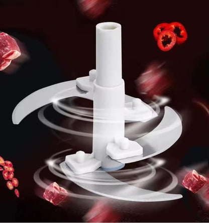 Manual Food Chopper with 1.5L Container, Push-Down Vegetable and Meat Cutter, Stainless Steel Blades.