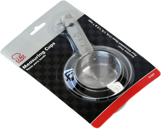 Select 4 Piece Measuring Cup Set, 1/4, 1/3, 1/2 and 1 cup, Stainless Steel