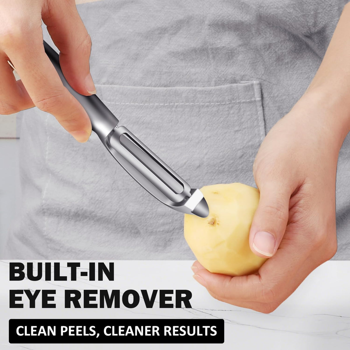 Vegetable Peeler for Kitchen, Potato Peelers for Fruit Straight Blade, Durable Non-Slip Handle, Set of 2