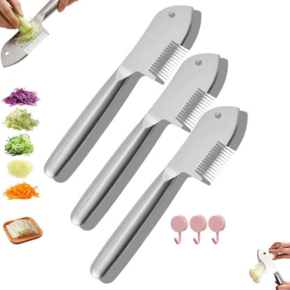 Stainless Steel Multi-purpose Julienne Peeler, Precision Julienne Blade with Ergonomic Handle, Single-Piece Vegetable Julienne Slicer with Comb Shape, Kitchen Shredder Tool for Veggie, Fruit (1)