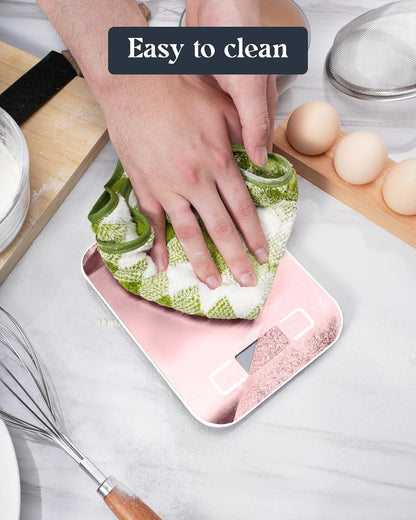 Food Scale, 11lb Digital Kitchen Scale with 6 Units LCD Display and Tare Function,Compact Design for Baking,Healthy Cooking,Meal Prep, 304 Stainless Steel