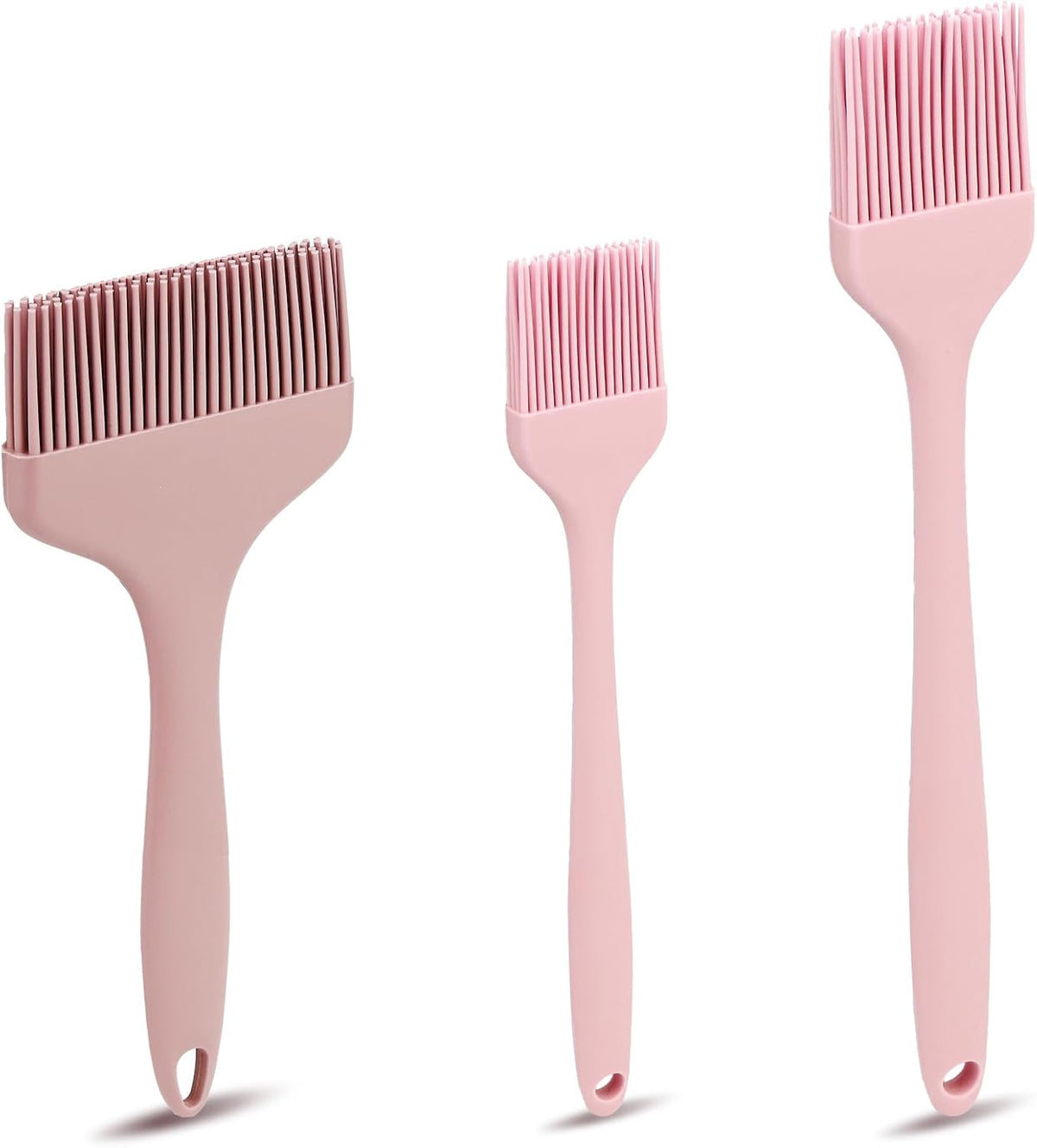 3 Sizes Silicone Basting Brush, Extra Large Heat Resistant Pastry Brush Spread Oil Butter Sauce Marinade for BBQ Grilling Baking Kitchen Food Cooking (Grey)