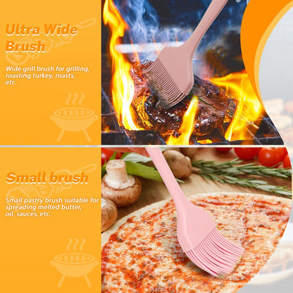 3 Sizes Silicone Basting Brush, Extra Large Heat Resistant Pastry Brush Spread Oil Butter Sauce Marinade for BBQ Grilling Baking Kitchen Food Cooking (Grey)