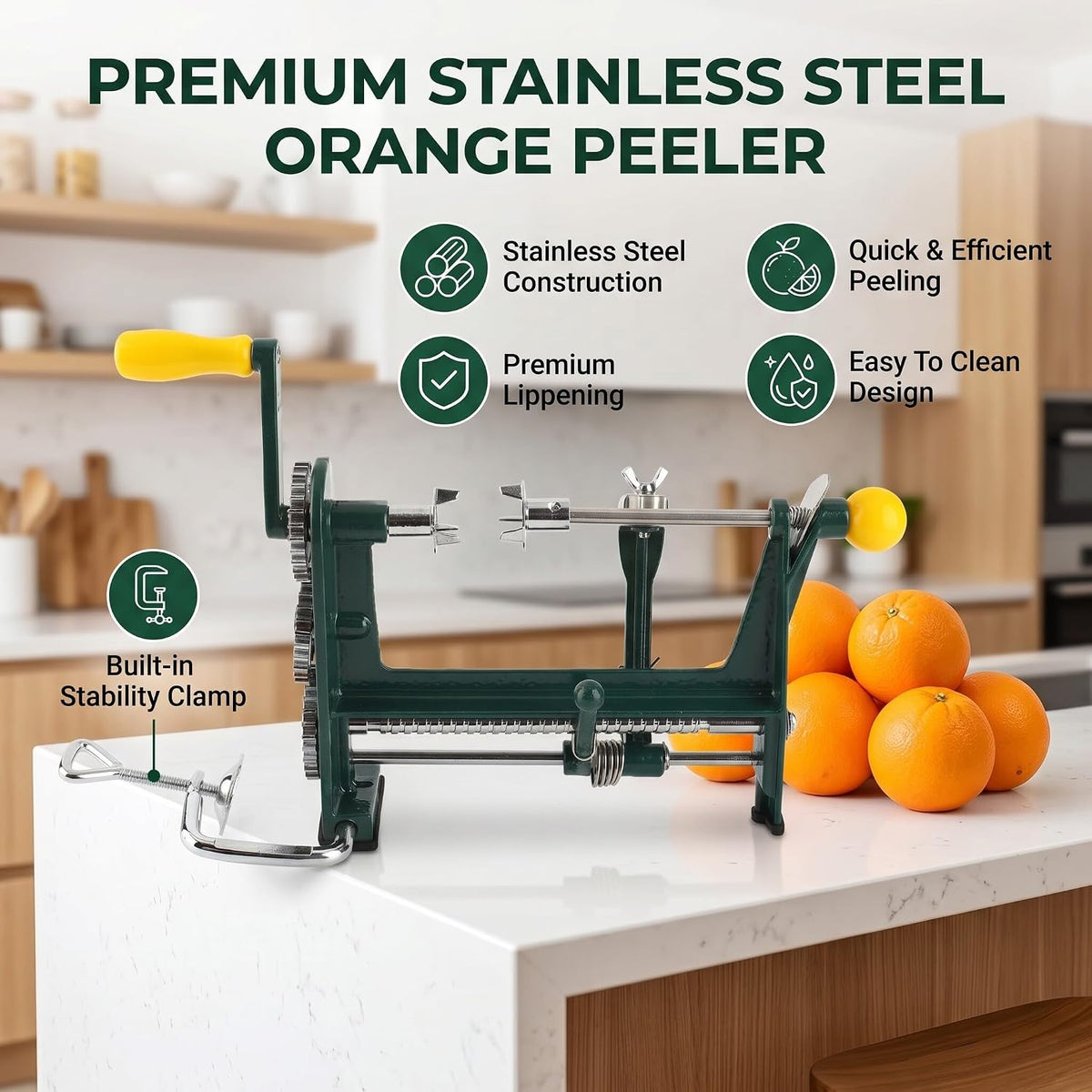 Peeler Corer, Peeler Slicer Corer with Stainless Steel Blades and Powerful Suction Base Fruit Peeler for Orange Lemon Vegetables