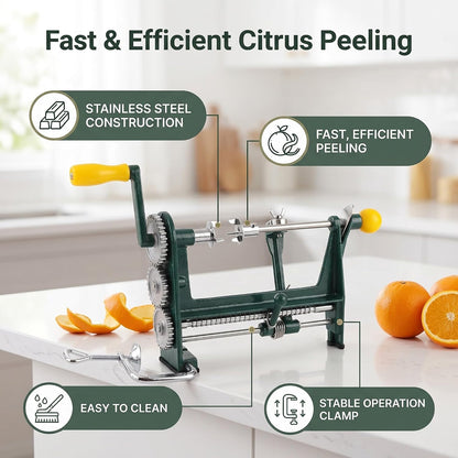 Peeler Corer, Peeler Slicer Corer with Stainless Steel Blades and Powerful Suction Base Fruit Peeler for Orange Lemon Vegetables