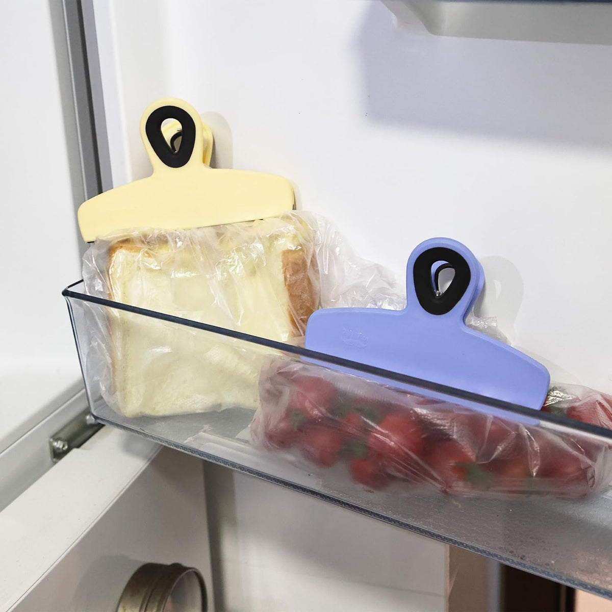 Magnetic Bag Clips, 4 Pack, 5" Wide | Heavy Duty Chip Clips for Food Storage, Durable Plastic with Strong Magnet, Non-Slip Grip for Fridge, Snacks, Kitchen, Office