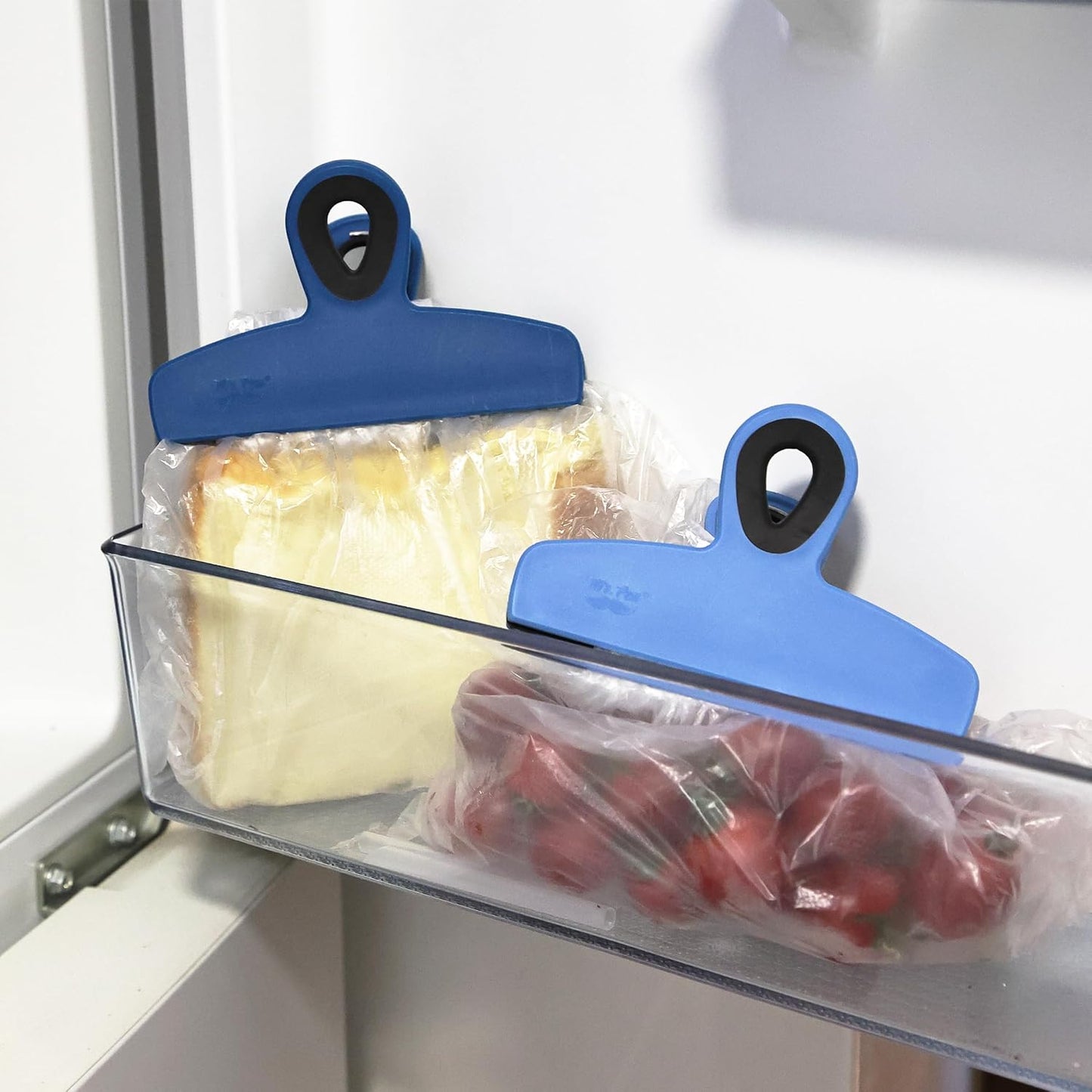 Magnetic Bag Clips, 4 Pack, 5" Wide | Heavy Duty Chip Clips for Food Storage, Durable Plastic with Strong Magnet, Non-Slip Grip for Fridge, Snacks, Kitchen, Office