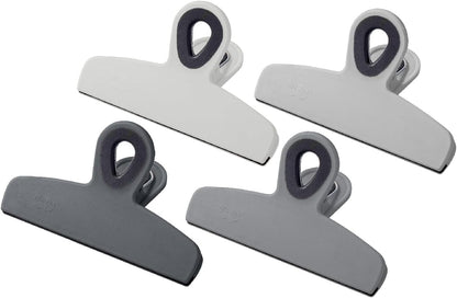 Magnetic Bag Clips, 4 Pack, 5" Wide | Heavy Duty Chip Clips for Food Storage, Durable Plastic with Strong Magnet, Non-Slip Grip for Fridge, Snacks, Kitchen, Office