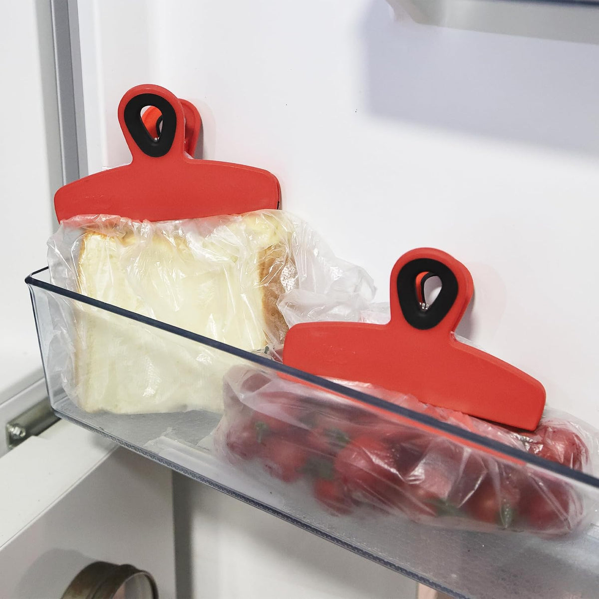 Magnetic Bag Clips, 4 Pack, 5" Wide | Heavy Duty Chip Clips for Food Storage, Durable Plastic with Strong Magnet, Non-Slip Grip for Fridge, Snacks, Kitchen, Office