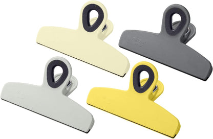 Magnetic Bag Clips, 4 Pack, 5" Wide | Heavy Duty Chip Clips for Food Storage, Durable Plastic with Strong Magnet, Non-Slip Grip for Fridge, Snacks, Kitchen, Office