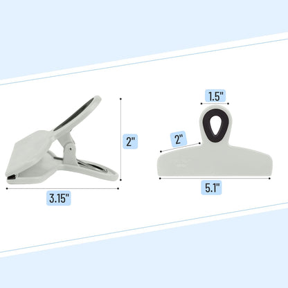 Magnetic Bag Clips, 4 Pack, 5" Wide | Heavy Duty Chip Clips for Food Storage, Durable Plastic with Strong Magnet, Non-Slip Grip for Fridge, Snacks, Kitchen, Office