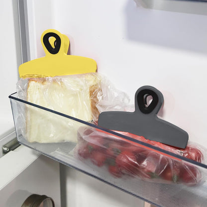 Magnetic Bag Clips, 4 Pack, 5" Wide | Heavy Duty Chip Clips for Food Storage, Durable Plastic with Strong Magnet, Non-Slip Grip for Fridge, Snacks, Kitchen, Office