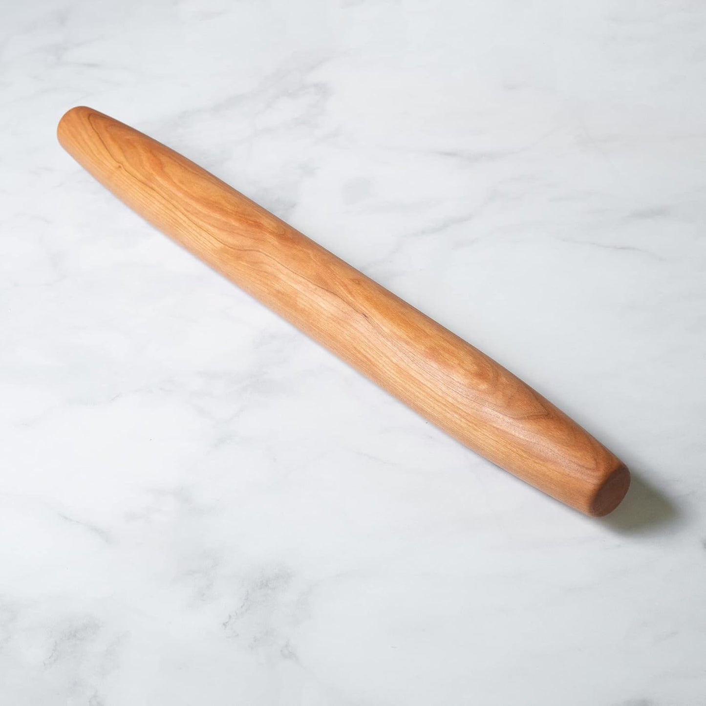 French Rolling Pin - 20” inch Tapered Rolling pin, French Style - Made in the USA with Pennsylvania Black Cherry Wood - Long Wooden Rolling Pin for Pizza, Pastry, and Pie Dough