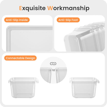 【Military Grade】 Drawer Organizer,【𝟱𝗦𝗶𝘇𝗲】 Makeup organizer,【Holds 177 Items】 Bathroom Organizers and Storage,Organization and Storage,Desk Drawer Organizer for Vanity【Clear】