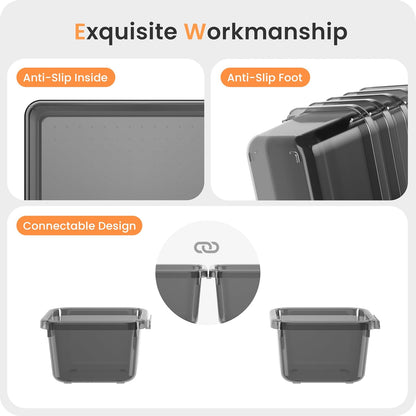 【Military Grade】 Drawer Organizer,【𝟱𝗦𝗶𝘇𝗲】 Makeup organizer,【Holds 177 Items】 Bathroom Organizers and Storage,Organization and Storage,Desk Drawer Organizer for Vanity【Clear】