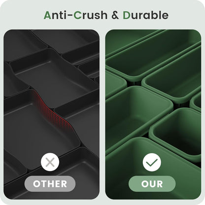 【Military Grade】 Drawer Organizer,【𝟱𝗦𝗶𝘇𝗲】 Makeup organizer,【Holds 177 Items】 Bathroom Organizers and Storage,Organization and Storage,Desk Drawer Organizer for Vanity【Clear】