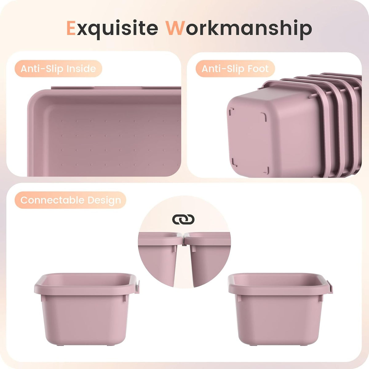 【Military Grade】 Drawer Organizer,【𝟱𝗦𝗶𝘇𝗲】 Makeup organizer,【Holds 177 Items】 Bathroom Organizers and Storage,Organization and Storage,Desk Drawer Organizer for Vanity【Clear】