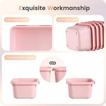 【Military Grade】 Drawer Organizer,【𝟱𝗦𝗶𝘇𝗲】 Makeup organizer,【Holds 177 Items】 Bathroom Organizers and Storage,Organization and Storage,Desk Drawer Organizer for Vanity【Clear】