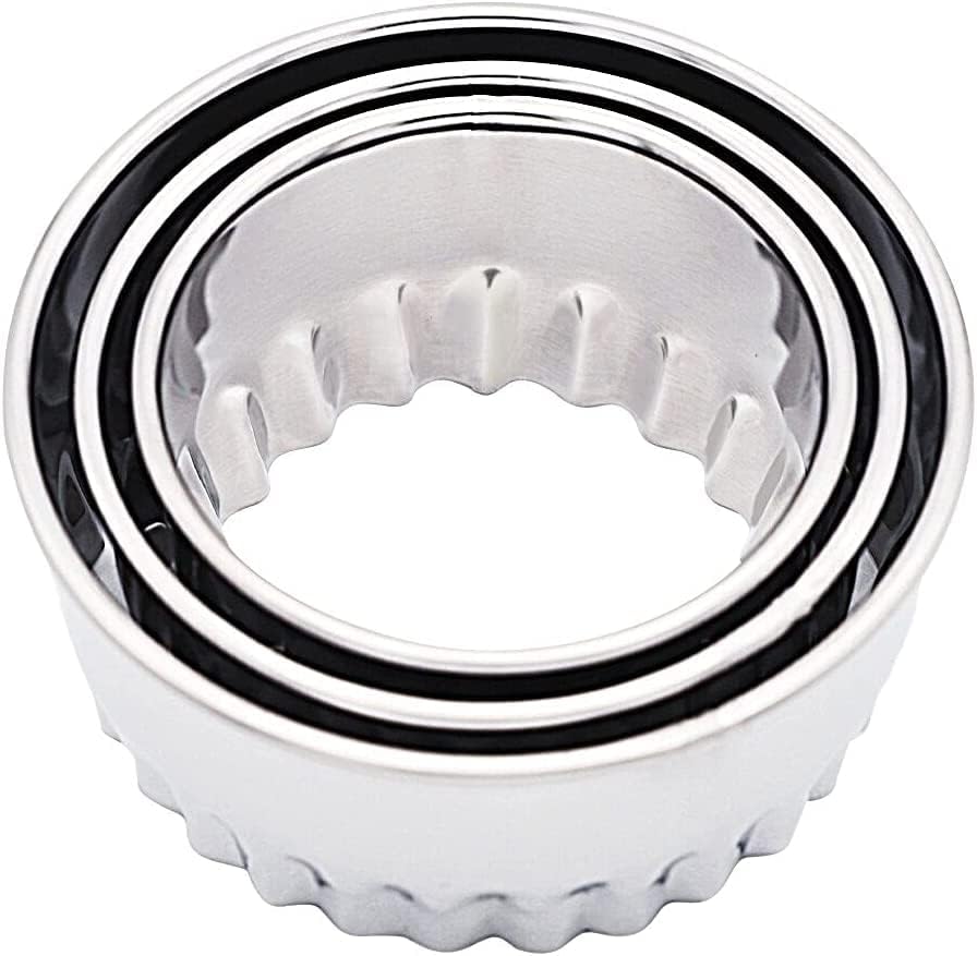 Biscuit Cutters Set, Round Cookie Cutters, Stainless Steel Dumpling Cutters,Cake Pastry Cutters,Scone Cutters Molds for Cooking Baking (3Pcs, Plain Edge)