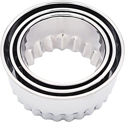 Biscuit Cutters Set, Round Cookie Cutters, Stainless Steel Dumpling Cutters,Cake Pastry Cutters,Scone Cutters Molds for Cooking Baking (3Pcs, Plain Edge)
