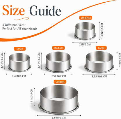 Biscuit Cutters Set, Round Cookie Cutters, Stainless Steel Dumpling Cutters,Cake Pastry Cutters,Scone Cutters Molds for Cooking Baking (3Pcs, Plain Edge)