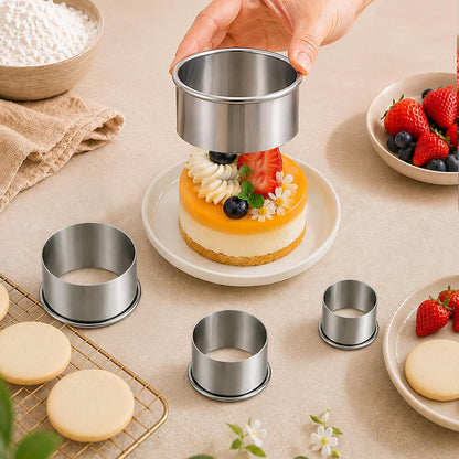 Biscuit Cutters Set, Round Cookie Cutters, Stainless Steel Dumpling Cutters,Cake Pastry Cutters,Scone Cutters Molds for Cooking Baking (3Pcs, Plain Edge)